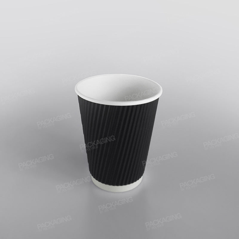 Black Ripple Paper Cup Hot — Packaging By Polymer