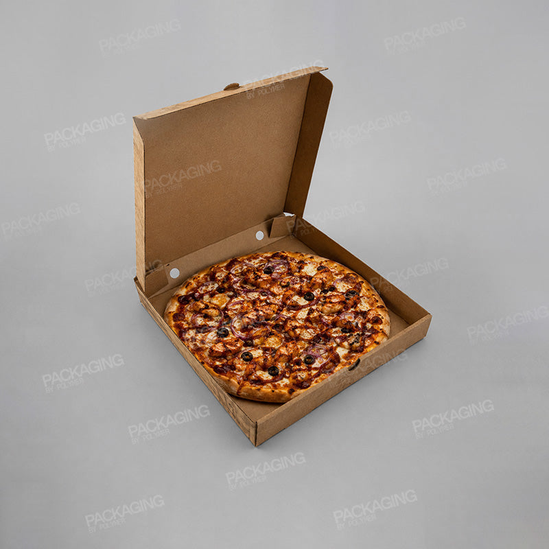Brown Square Printed Pizza Box - Tasty Pizza