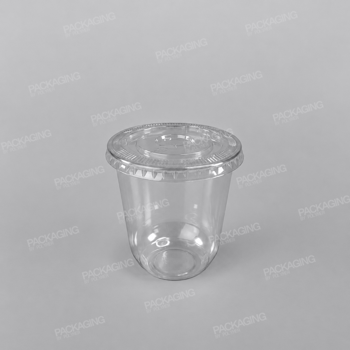 Clear PET Flat Lid With Straw Slot For U Shape Bubble Tea Cup
