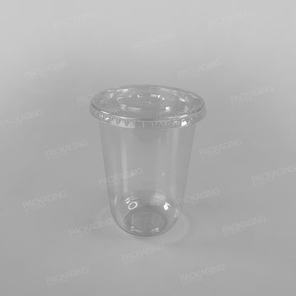 Clear PET Flat Lid With Straw Slot For U Shape Bubble Tea Cup