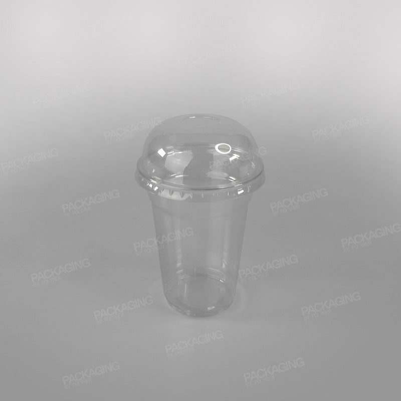 Go-Pak Clear rPET Domed Lid - 9oz Closed/No Hole