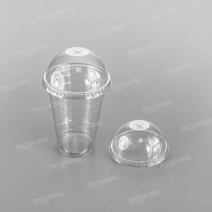 Somoplast Clear Domed Lid With Straw Slot To Fit 400ml,500ml & 660ml Cups