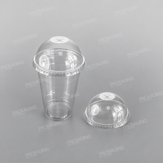 Somoplast Clear Domed Lid With Straw Slot To Fit 400ml,500ml & 660ml Cups