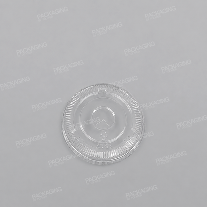 Clear PET Flat Lid With Straw Slot For U Shape Bubble Tea Cup