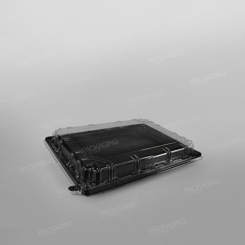 rPET Lid For Plastic Rectangular Platter Lid 36cm - 40mm Height