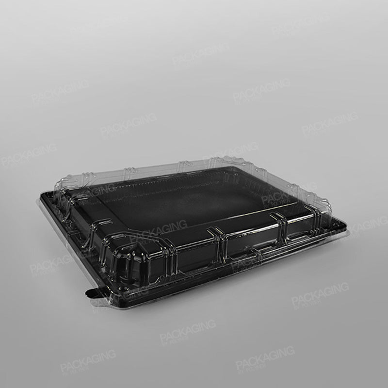Plastic Platter Rectangular Black Base - 36x26cm
