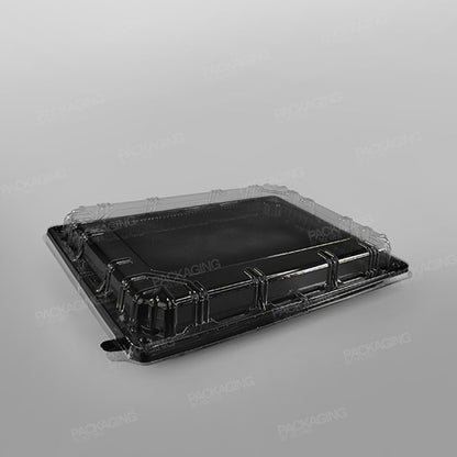 Plastic Platter Rectangular Black Base - 36x26cm
