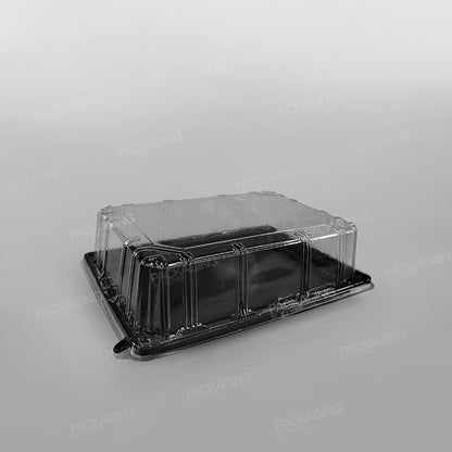 Clear rPET Lid For Rectangular Black Platter - 36x26cm [Height 80mm]