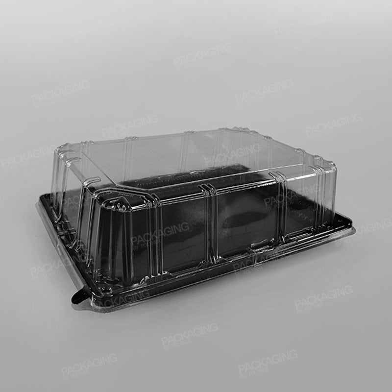 Plastic Platter Rectangular Black Base - 36x26cm