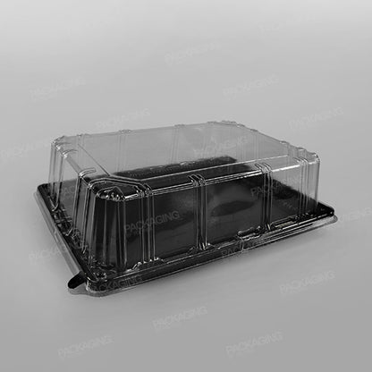 Plastic Platter Rectangular Black Base - 36x26cm