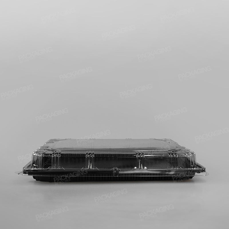 Plastic Platter Rectangular Black Base - 36x26cm