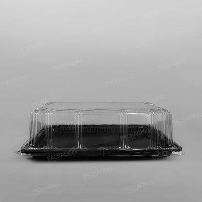 Plastic Platter Rectangular Black Base - 36x26cm
