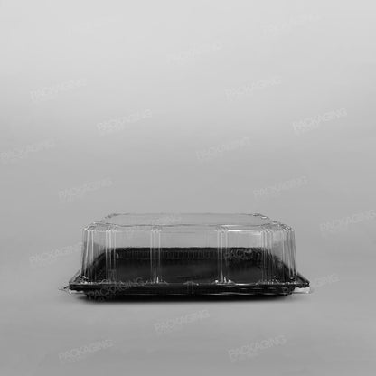 Clear rPET Lid For Rectangular Black Platter - 36x26cm [Height 80mm]