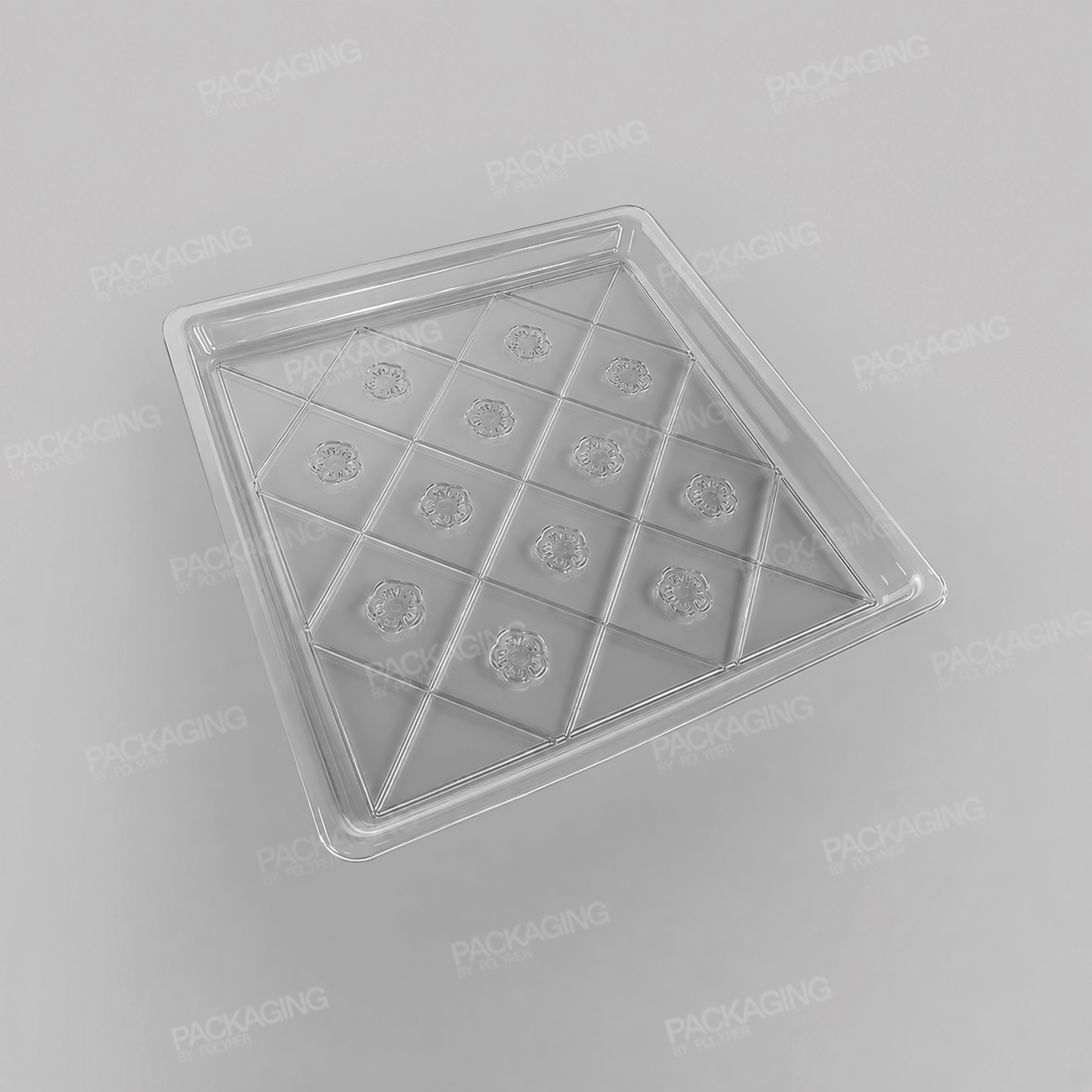 Plastic Square Tray Clear