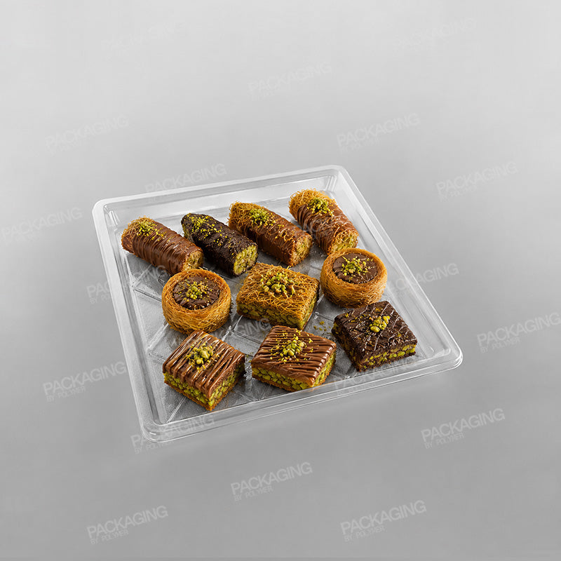 Plastic Square Tray Clear