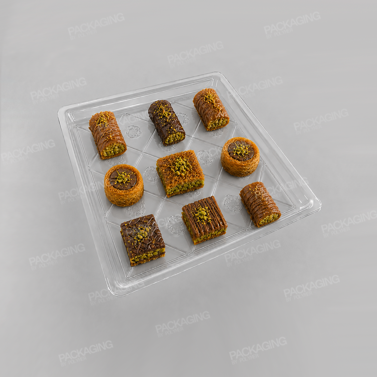 Plastic Square Tray Clear