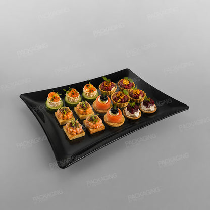 Plastic Presentation Trays Oval Black