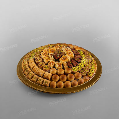 Plastic Gold Domed Presentation Plates - 290 x 290 x 35mm Internal
