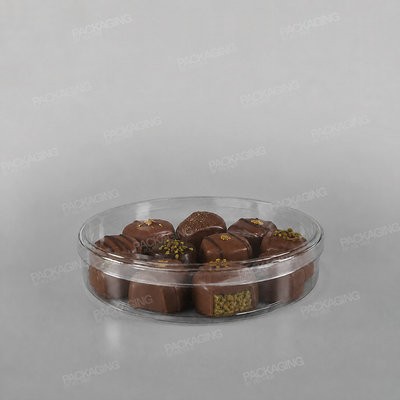 Clear Round Plastic Dessert/ Biscuit Presentation Box