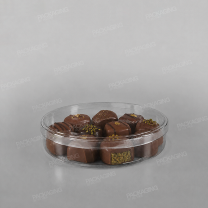 Clear Round Plastic Dessert/ Biscuit Presentation Box