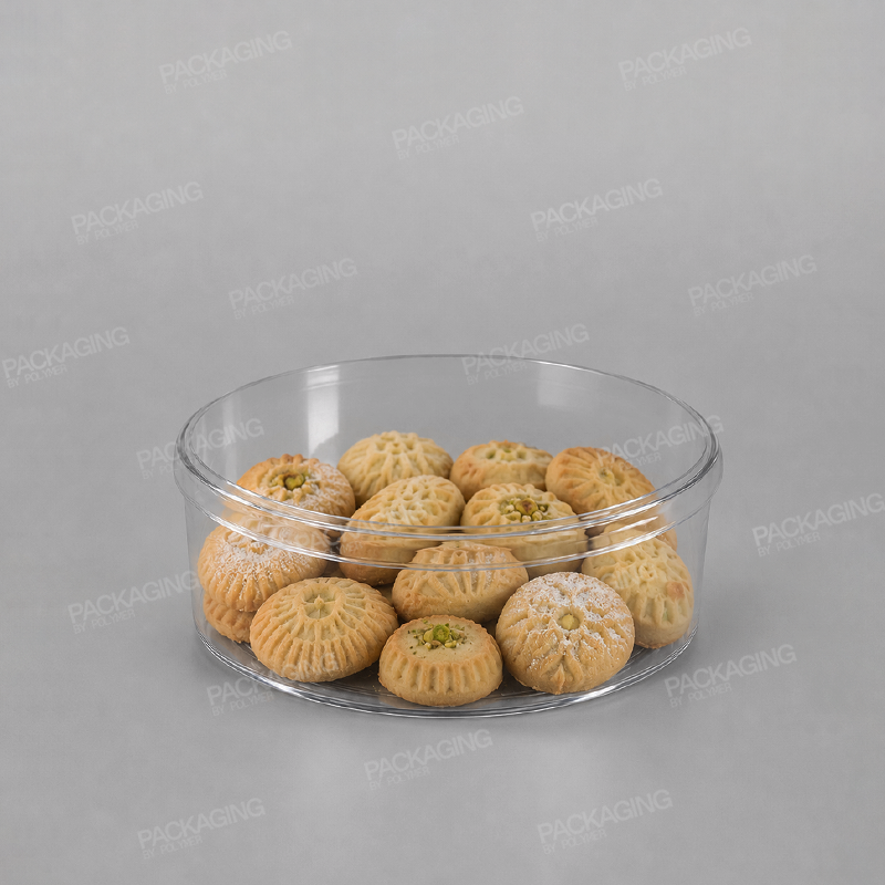 Clear Round Plastic Dessert/ Biscuit Presentation Box