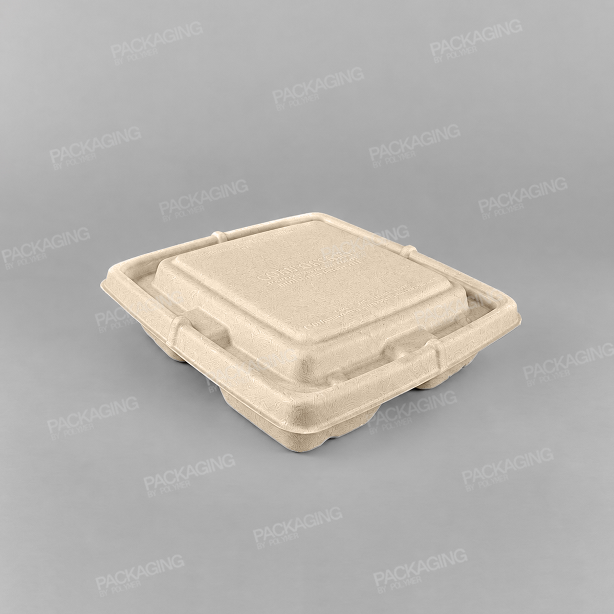 Sabert Pulp Lid For 3 Compartment Square Container