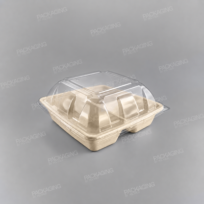 Sabert PP Domed Lid For 3 Compartment Large Square Pulp Container