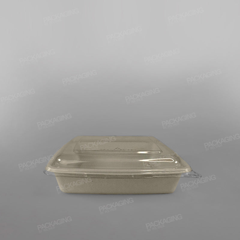 Sabert 1 Compartment Square Pulp Container - 1400ml