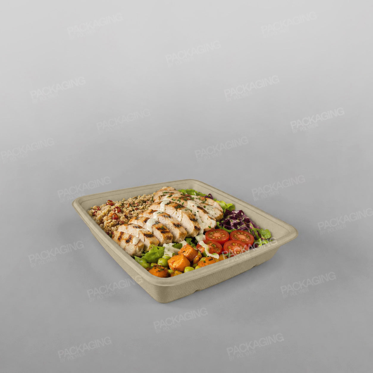 Sabert 1 Compartment Square Pulp Container - 1400ml