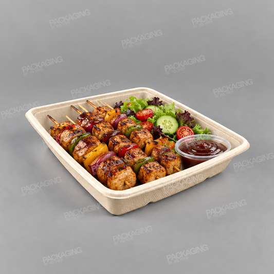 Sabert 1 Compartment Square Pulp Container - 1400ml