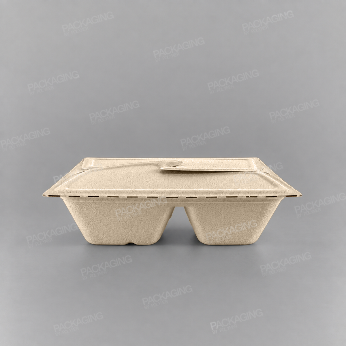 Sabert 2 Compartment Rectangular Pulp Meal Box - 800ml
