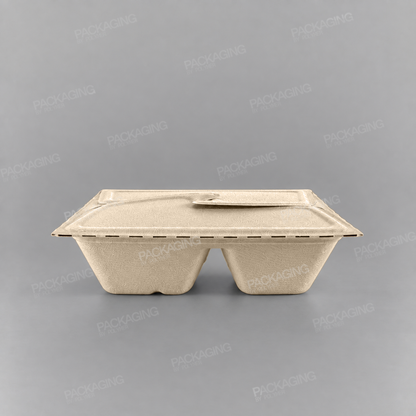 Sabert 2 Compartment Rectangular Pulp Meal Box - 800ml