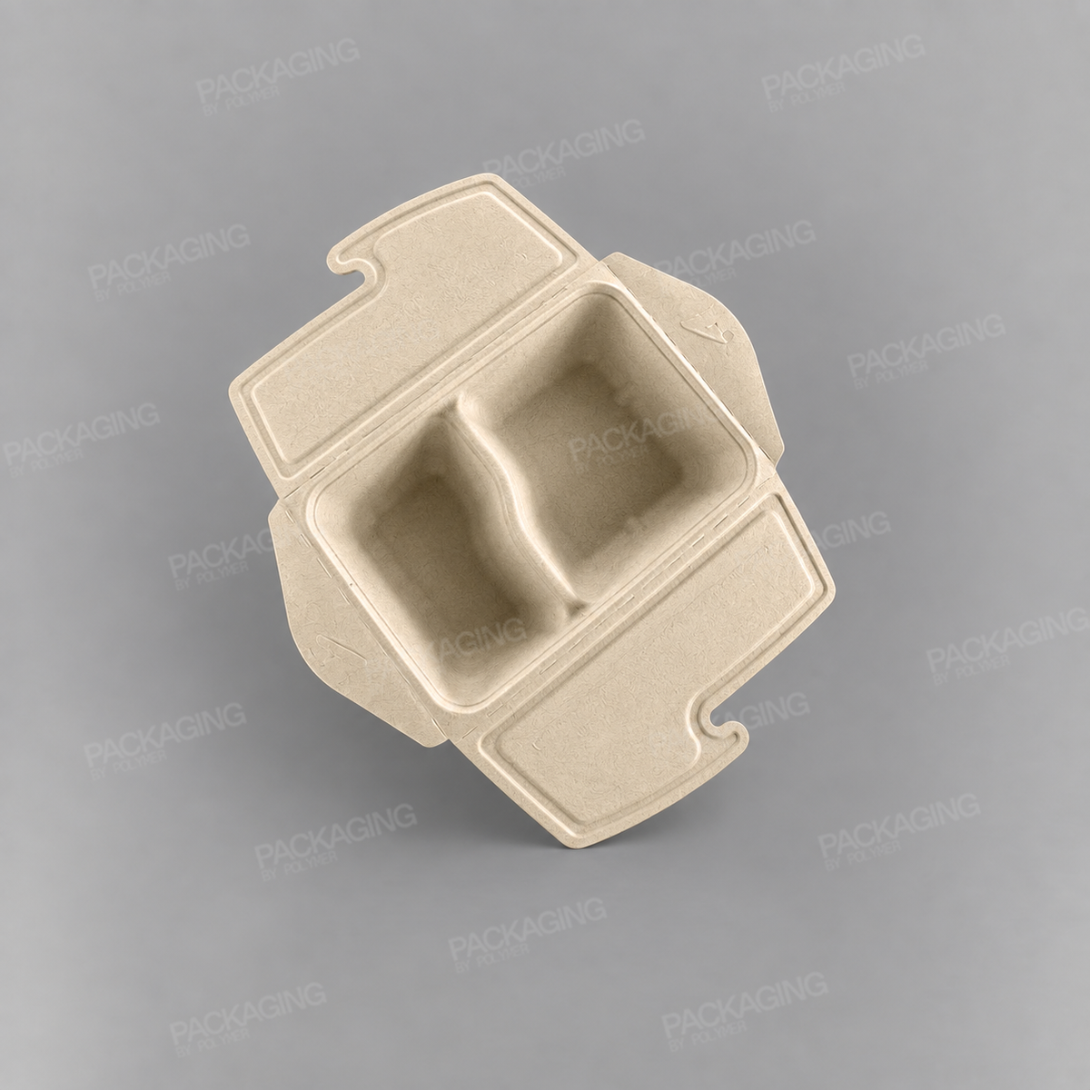 Sabert 2 Compartment Rectangular Pulp Meal Box - 800ml