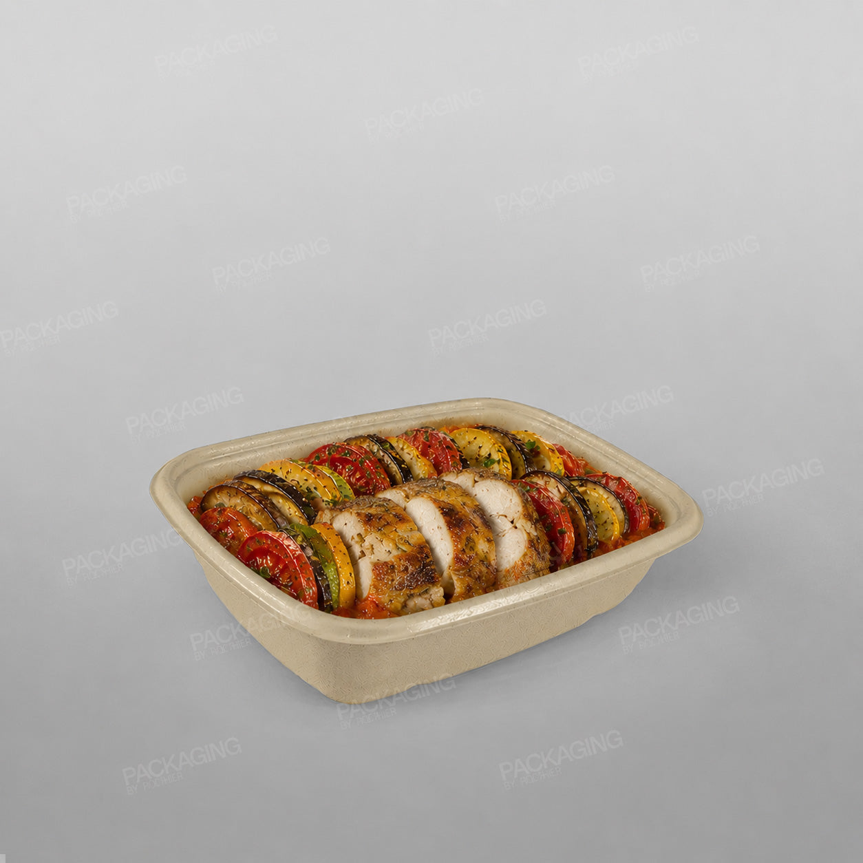 Sabert PLA Lined Rectangular Pulp Tray [PUL48632PLA] [825ml]