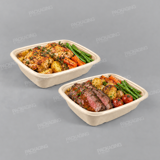 Sabert PLA Lined Rectangular Pulp Tray [PUL48632PLA] [825ml]
