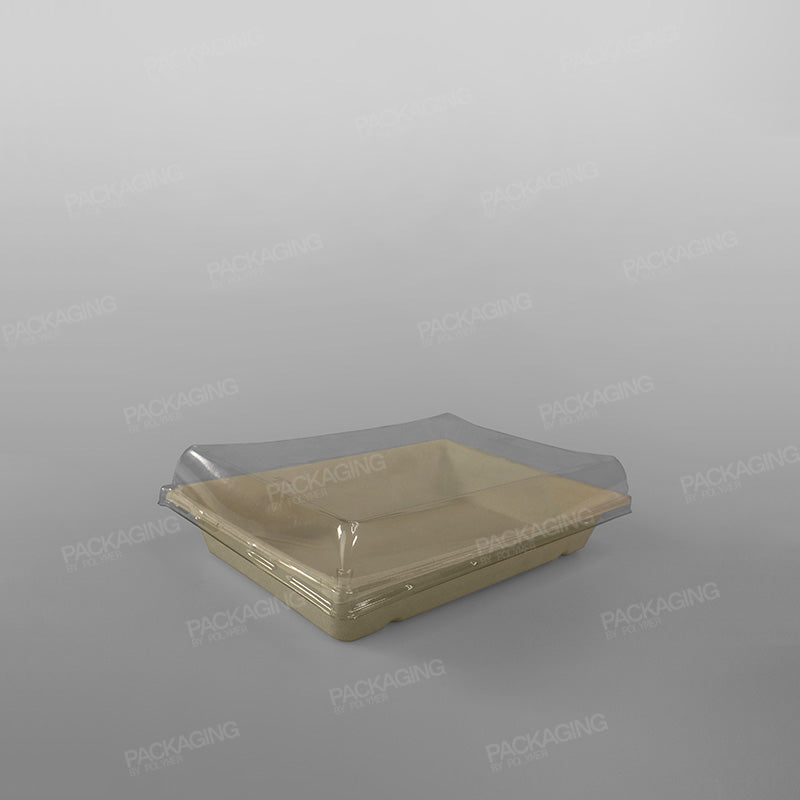 rPET Lid For Sabert Pagoda Rectangular Pulp Tray - 750ml