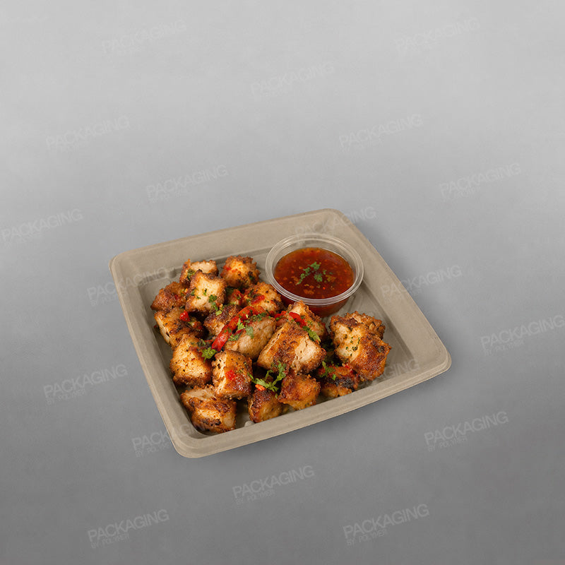 Sabert Large Square Pulp Platter - 36x36cm
