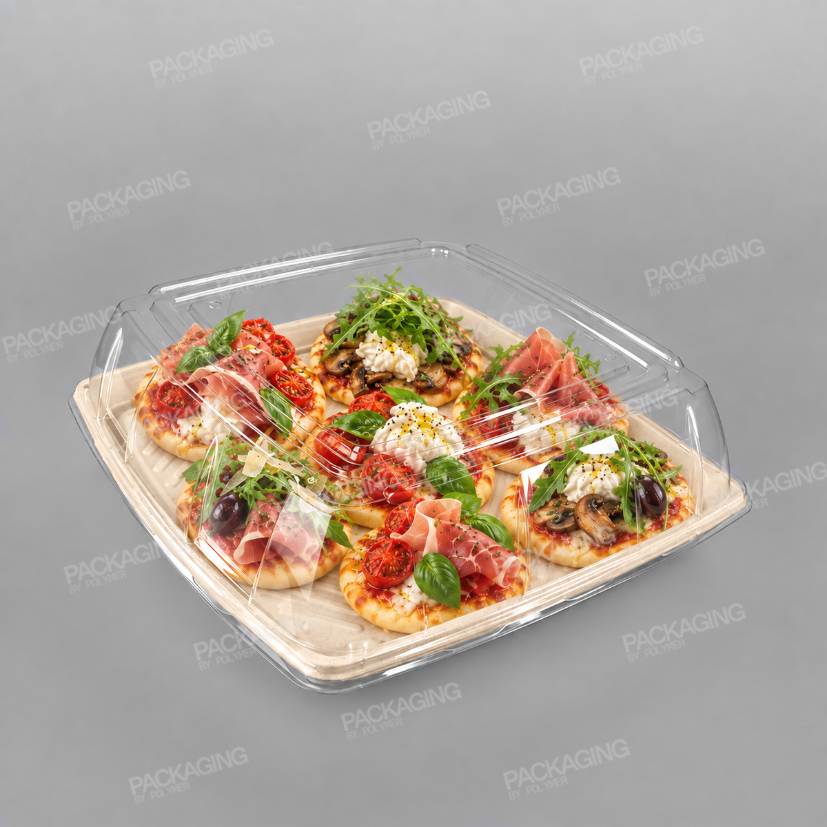 Sabert Domed Lid For Square Pulp Platter - 36x36cm