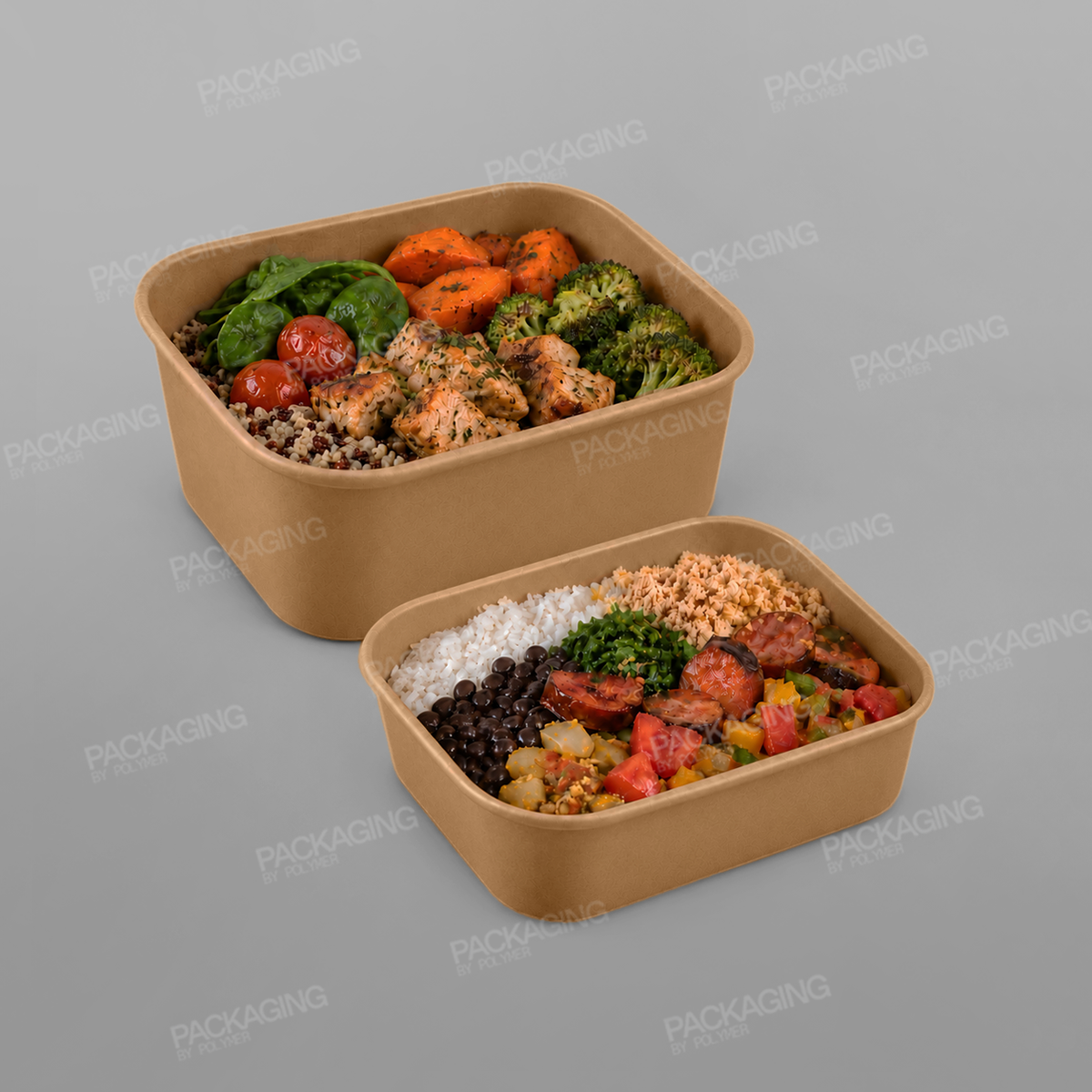 Hippo Rectangular Kraft Paper Food Container