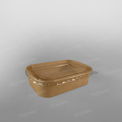 PET Lids For Hippo Rectangular Kraft Food Container [500/650/750/1000ml]