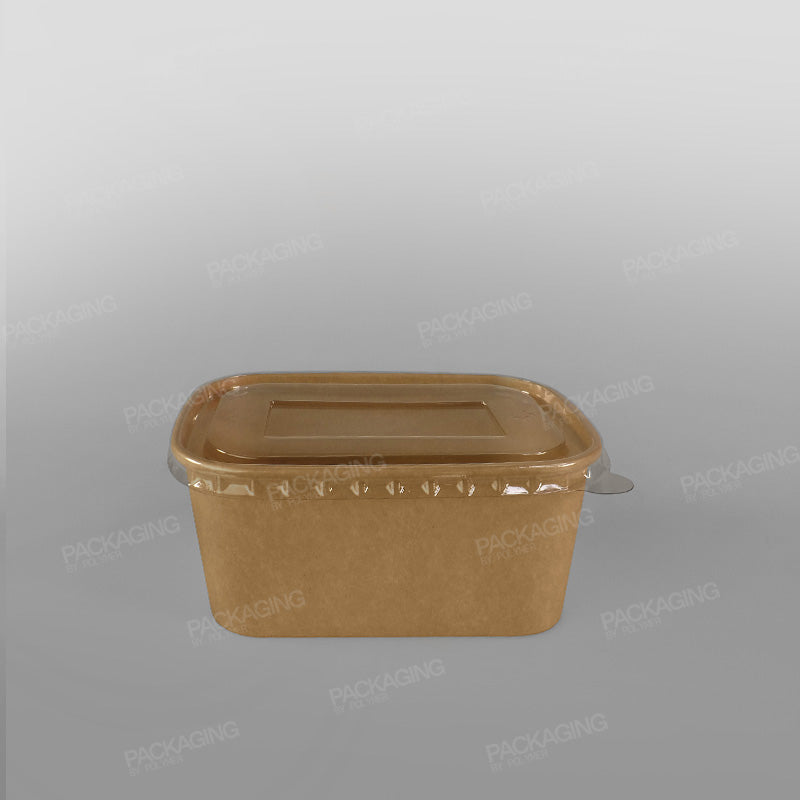 PET Lids For Rectangular Kraft Food Container [500/650/750/1000ml]