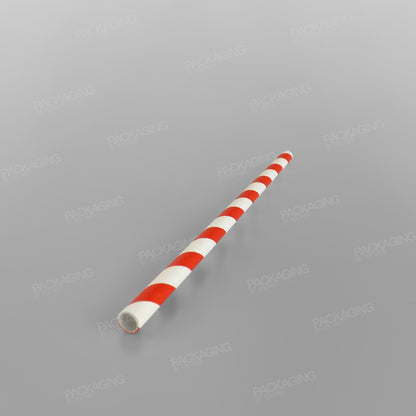 Individually Wrapped Red & White Striped Paper Straws [200 x 6mm]