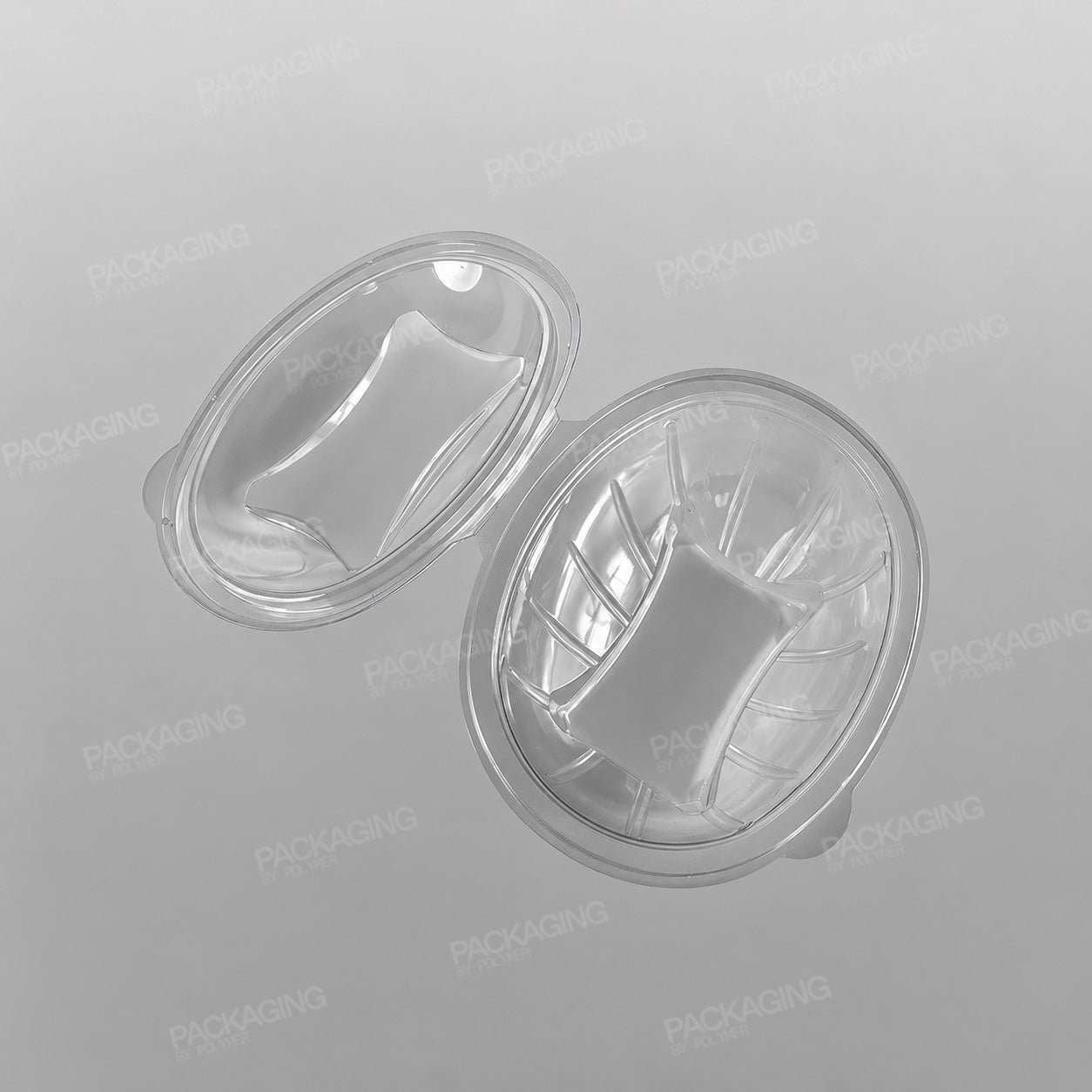 GPI Sekipack Hinged Oval Salad Bowl - 750cc/SLV750