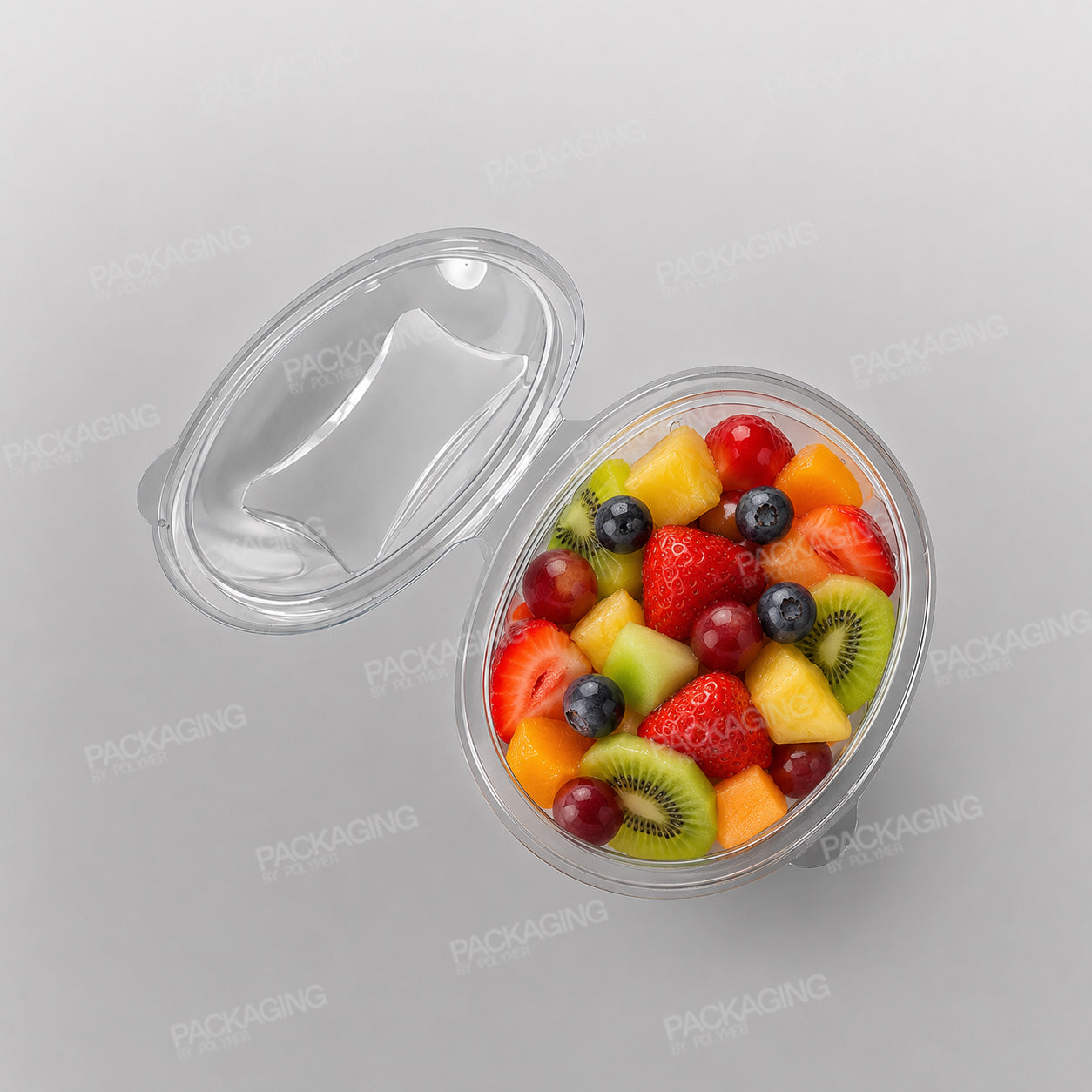 GPI Sekipack Hinged Oval Salad Bowl - 750cc/SLV750