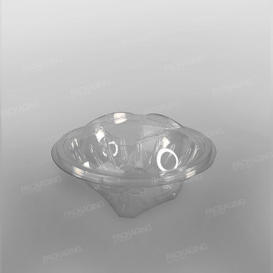 GPI Sekipack Recyclable Plastic Round Hinged Salad Bowl