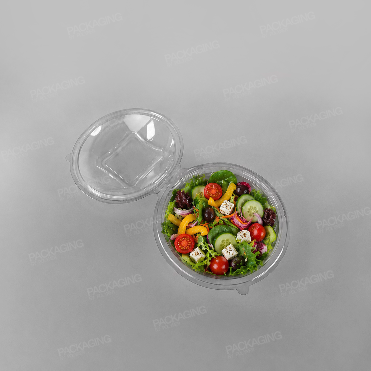 GPI Sekipack Recyclable Plastic Round Hinged Salad Bowl