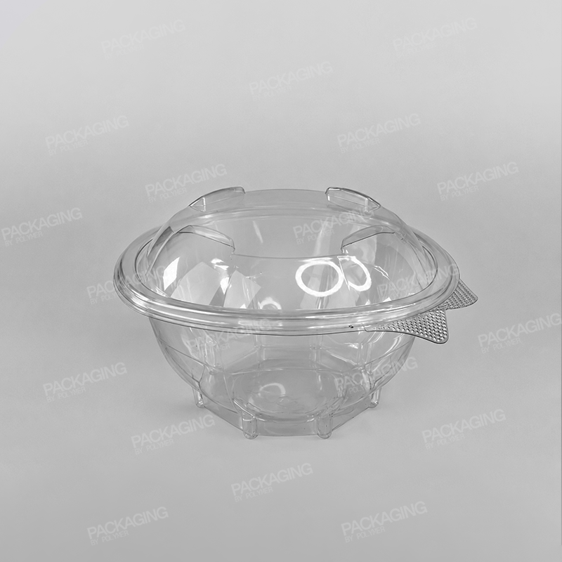 Clear Hinged Round Salad Bowl [1000cc]