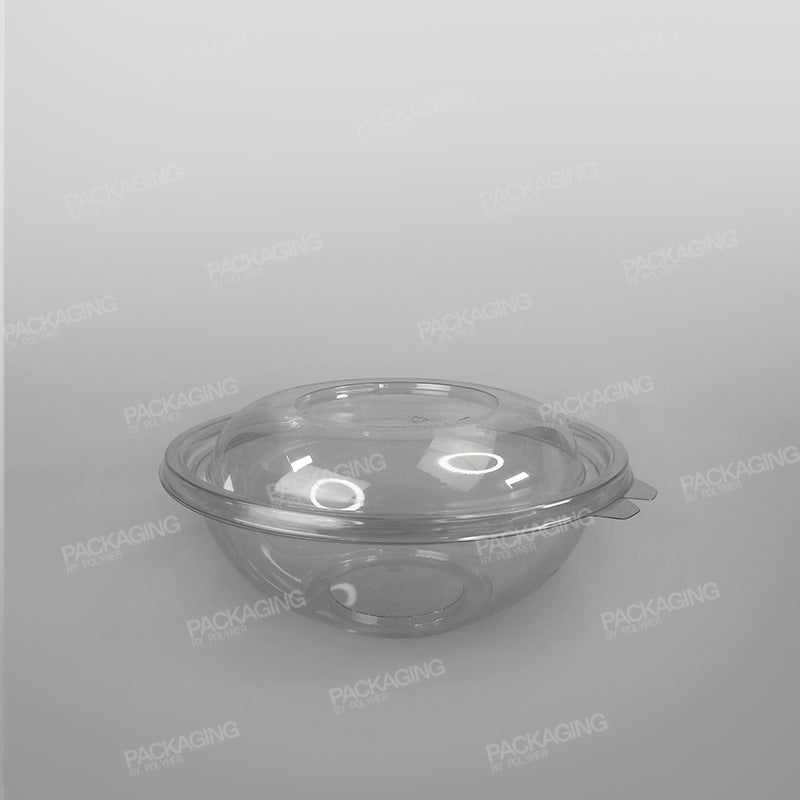 rPET Domed Lid For Sabert Clear Round Salad Bowl