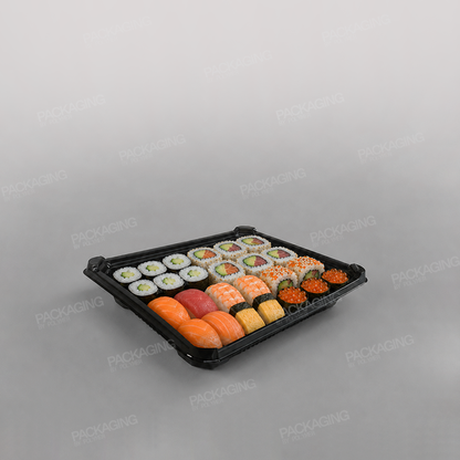 Compostable PLA Black Sushi Container Base & Lid