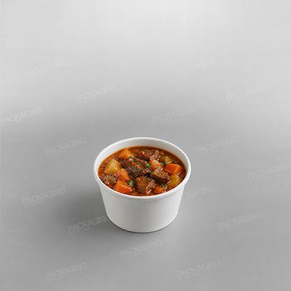 Go-Pak White Paper Soup Container & Lid Combo